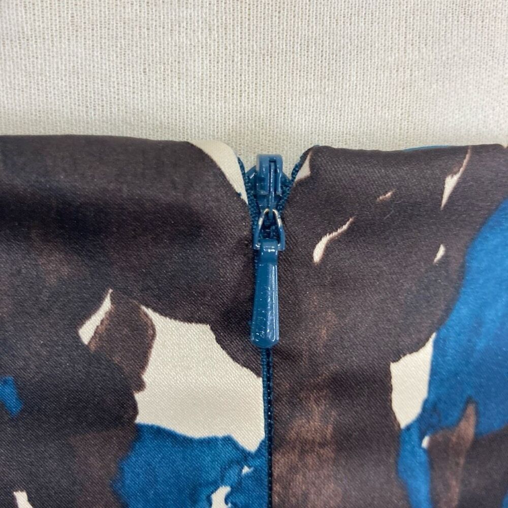 Donna Ricco 6 S Blue Brown Floral Gown Midi Dress Prom Evening Cocktail Wiggle - Picture 7 of 9